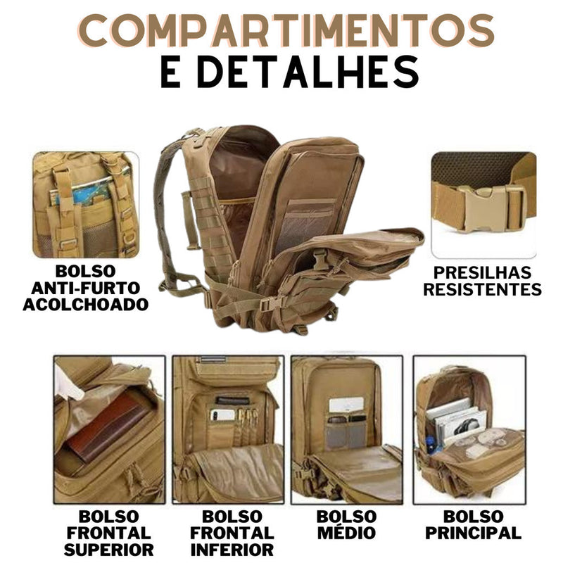 Mochila Militar Tática Impermeável 50L