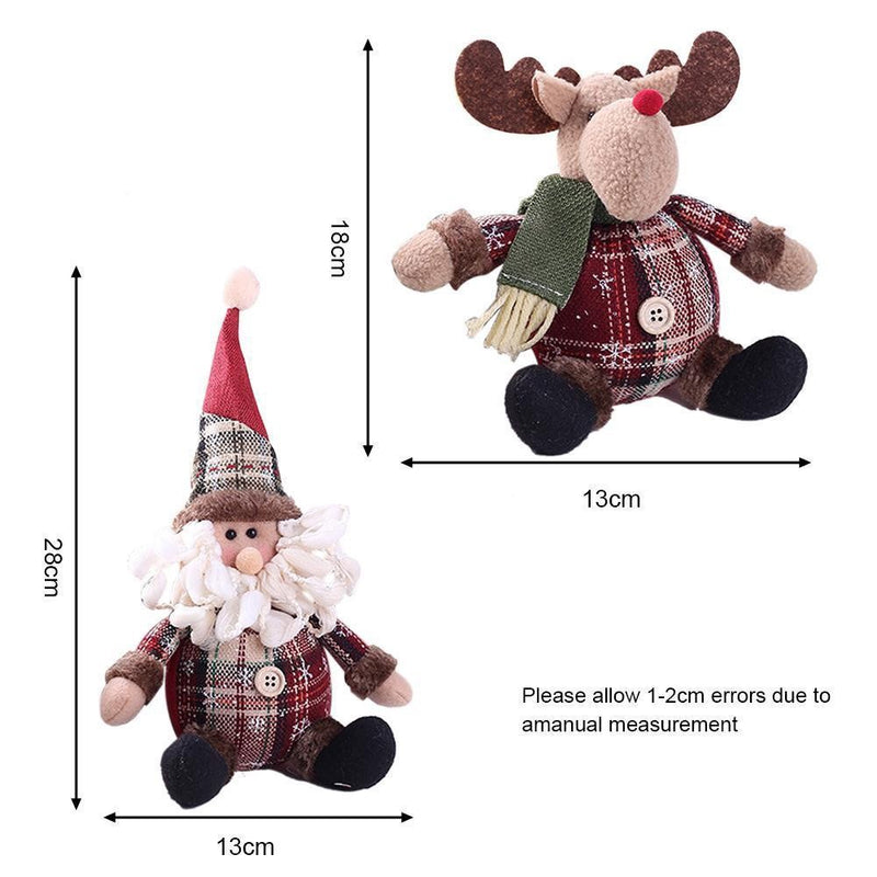 Bonecos Decorativos de Natal: Papai Noel, Boneco de Neve e Alce