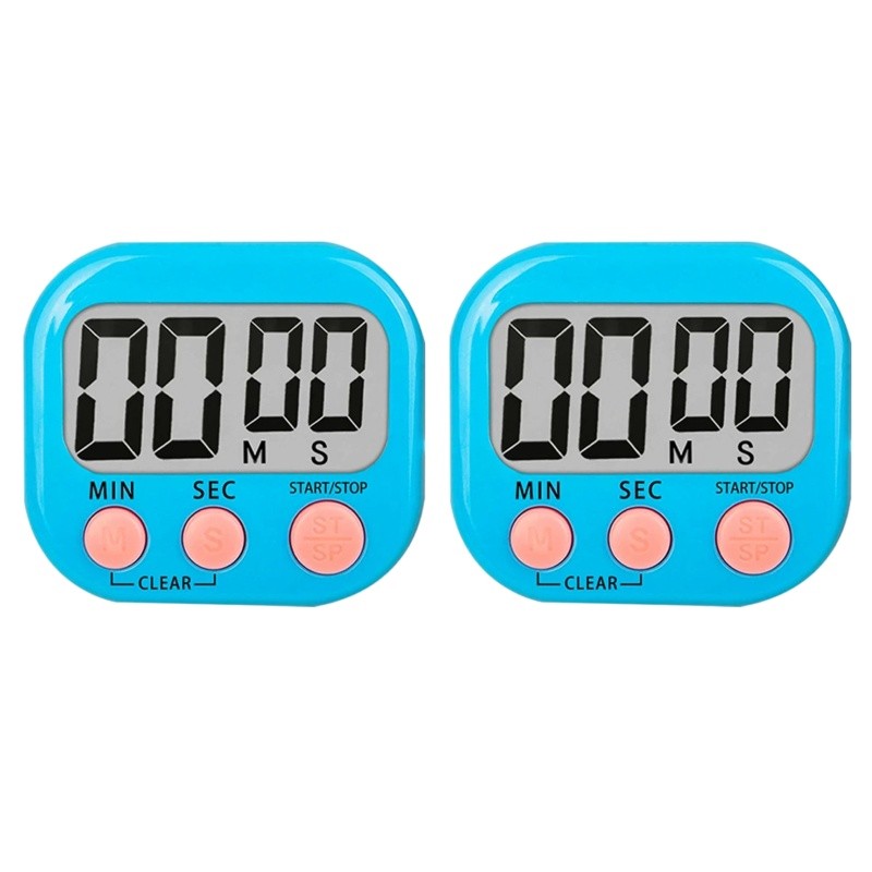 Kit 2 Timers Digitais de Cozinha com Alarme (Branco)