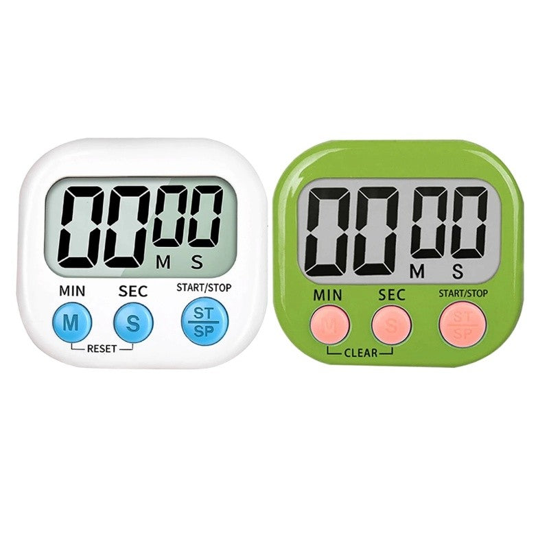 Kit 2 Timers Digitais de Cozinha com Alarme (Branco)