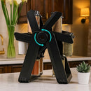 Porta Tempero Giratório 360º com 18 Potes de Vidro + Adesivos