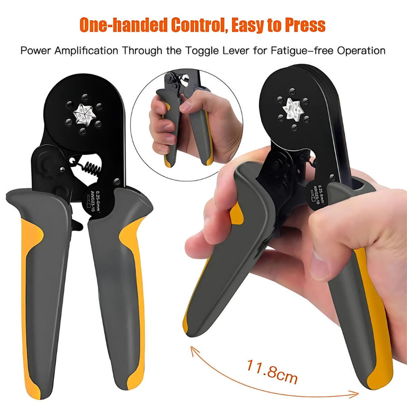 Kit Alicate Crimpador, Descascador e 1200 Terminais Ilhós Tubular