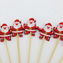 100 Espetos de Bambu Decorativos de Natal