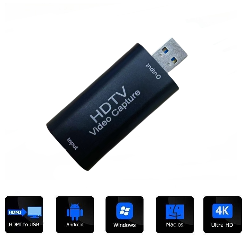 Placa de Captura USB HDMI 1080p 60Hz / Suporte 4K